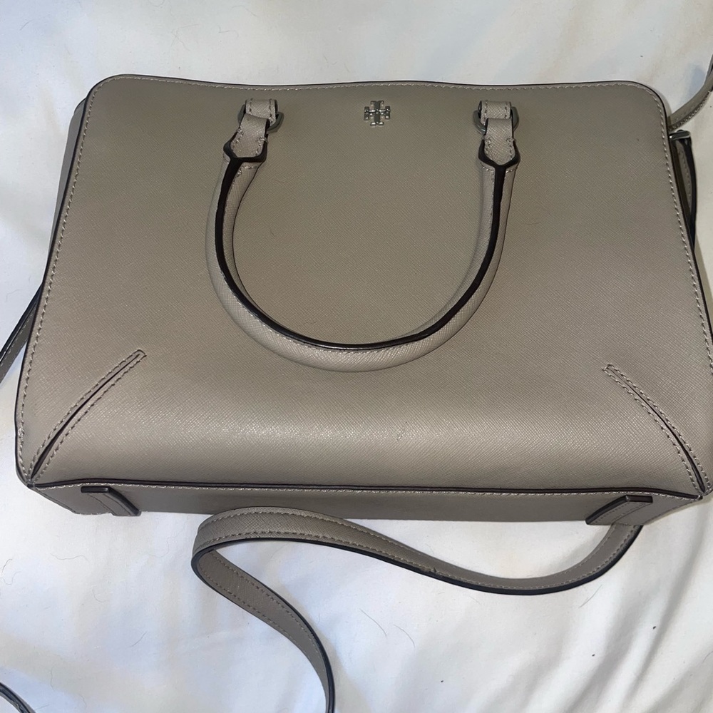 Tory Burch grey shoulder bag with long strap